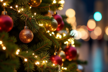 Sapin de Noël avec décorations